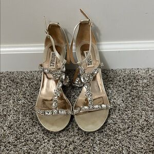 Badgley Mischka Gold Crystal Sandals